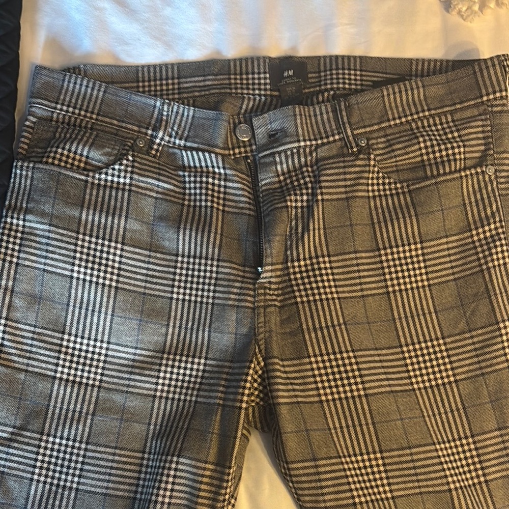 H&M Gray Plaid Pants